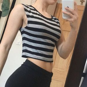 Boxy striped crop top